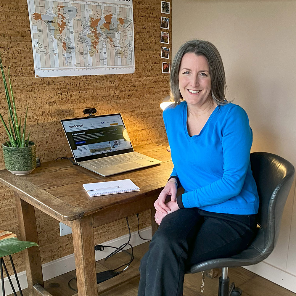 Writer working at desk